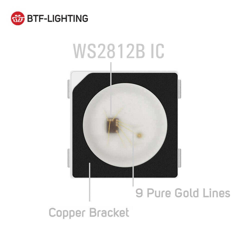 Ws2812b led chip 10 ~ 1000 stk 5050 rgb smd sort/hvid version  ws2812 individuelt adresserbar digital 5v