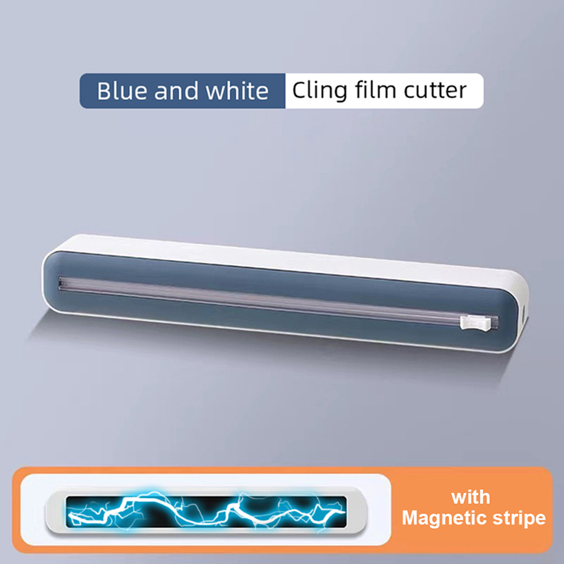 Dispensador magnético de Film para alimentos, caja de almacenamiento con cortador, papel de aluminio, cortador de Film elástico, accesorios de cocina, novedad: Marfíl