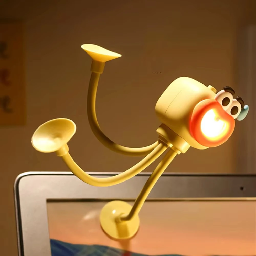 Blekksprut mini nattlys søt dyr ledet-lampe bærbar soveromsdekorasjon og telefonstativ