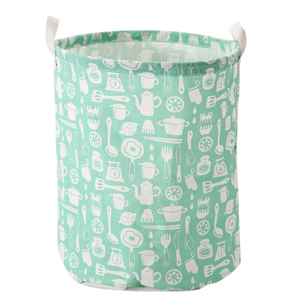 Printed Household Foldable Toy Clothing Storage Bag Laundry Basket Home Sundries Storage Barrel Laundry Baskets Boxs: B