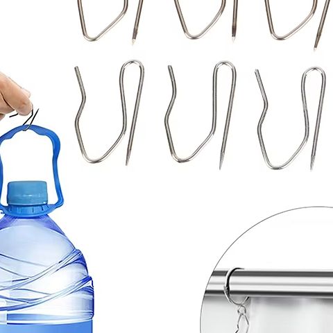 50/100 szt. Metalowe haczyki robić zasłna, szpilki robić plisowania z przezroczystym pudełkiem na zasłony okienne, zasłony drzwiowe i zasłony prysznicowe