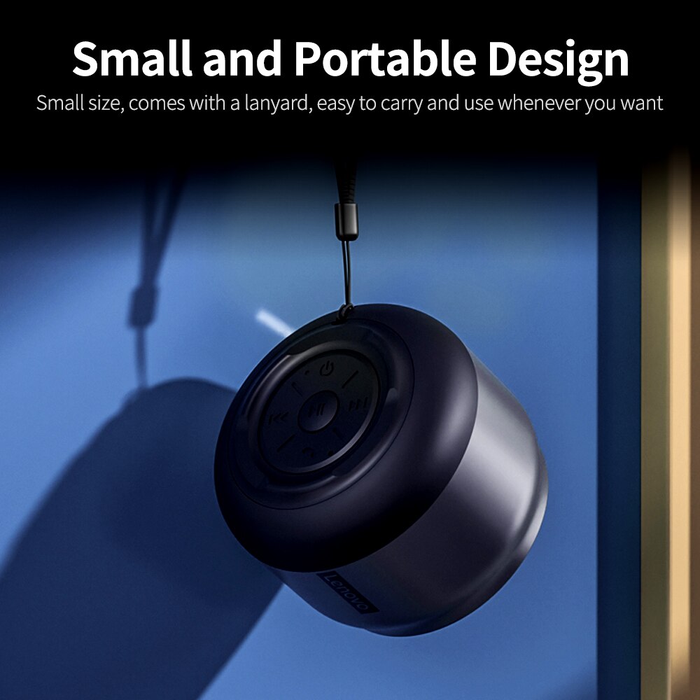 Lenovo K3 Wireless BT Speaker Portable Wireless Stereo Speaker Audio Player 3D Stereo Surround Sound Long Endurance Time Black