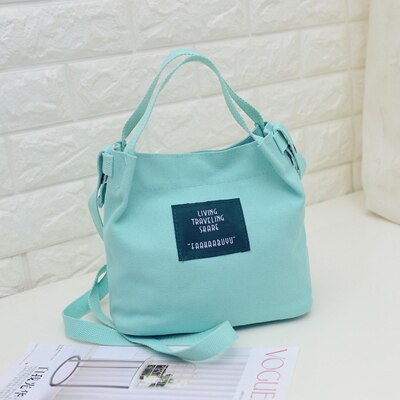 Soft Canvas Tas Grote Capaciteit Vrouwen Boodschappentas Dames Dagelijks Gebruik Handtassen Mini Toevallige Strandtas Tote: Sky Blue