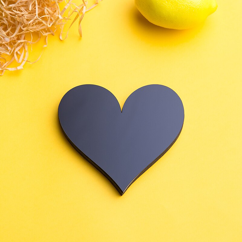 Zwart Engels Letters 3D Spiegel Muurstickers Home Decor Voor Woonkamer Slaapkamer Behang Peel &amp; Stok Spiegel Acryl Poster: Heart