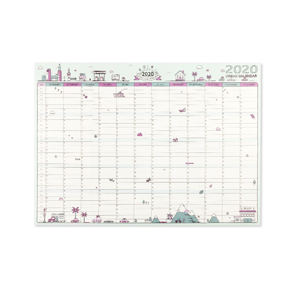 Blok Jaar Planner Dagelijkse Plan Papier Muur Kalender Met 2 Vel Eva Mark Stickers Voor Office School Thuis Agenda escolar: style E