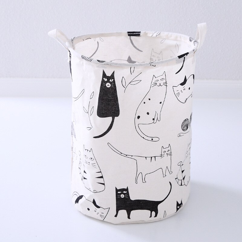 Toy storage bag household dirty clothes hamper dirty clothes hamper foldable dirty clothes storage basket storage bucket: Cat