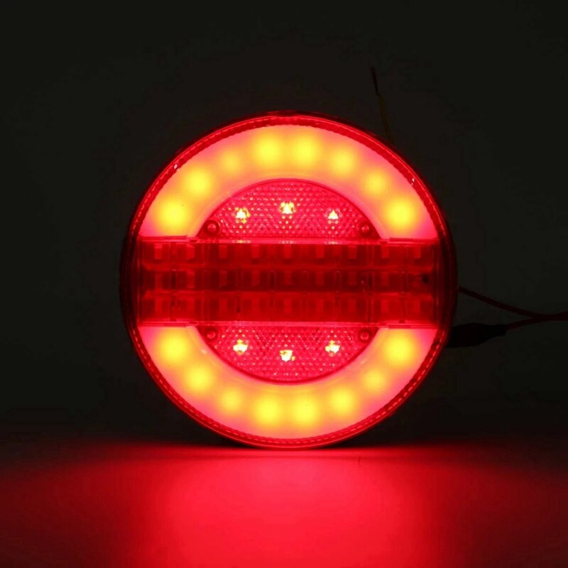 2 uds 4 pulgadas remolque dinámica Luz de cola LED de 24V de freno de camión luz LED redonda agua hamburguesa luz para barcos autobuses Coche
