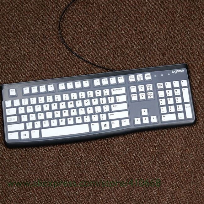 Wasserdichte Silikon Schreibtisch Tastatur Abdeckung Schutz Haut Für Logitech MK120 K120 Computer Staub Abdeckung Film: Weiß