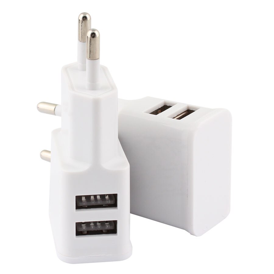 2 ports USB chargeur pour téléphone portable 5V/2A prise ue Charge rapide chargeur mural voyage portable Charge rapide noir/blanc chargeur: EU-White