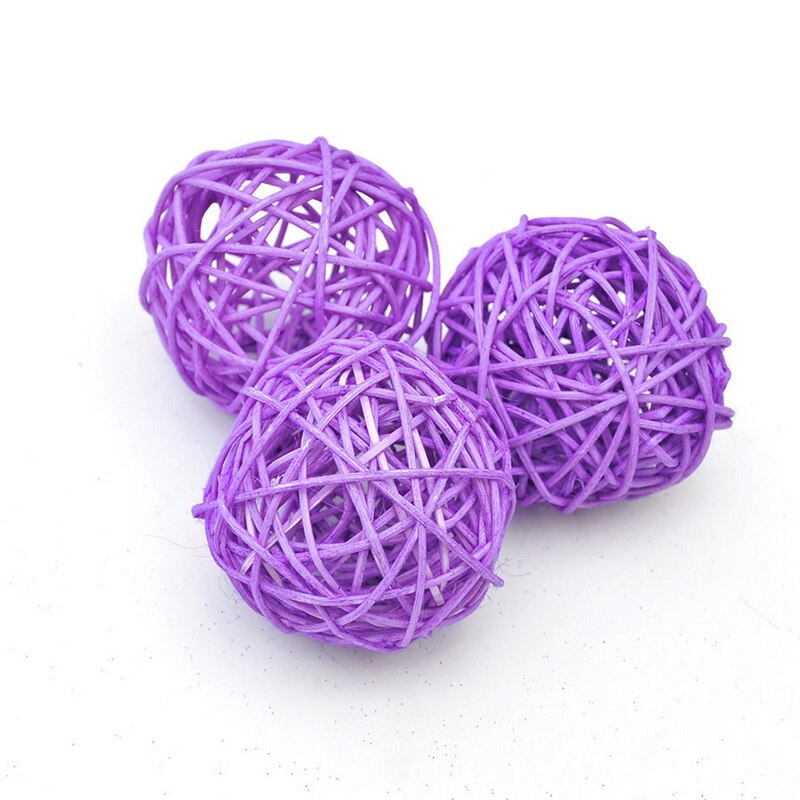 20pcs 3cm Multicolor Sepak Takraw Rattan Ball Birthday Party Decor Wedding Decorations Christmas Home Craft Ornament Baby Toys: Light Purple