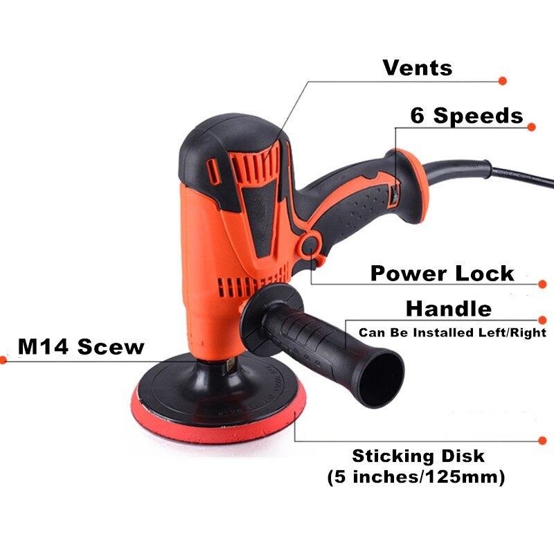 Pulidora de pintura para coche, máquina pulidora de 6 velocidades, 800 rpm, 3500 V, cuidado, lijado, herramientas de depilación para encerado, limpieza de recubrimiento, 220 W