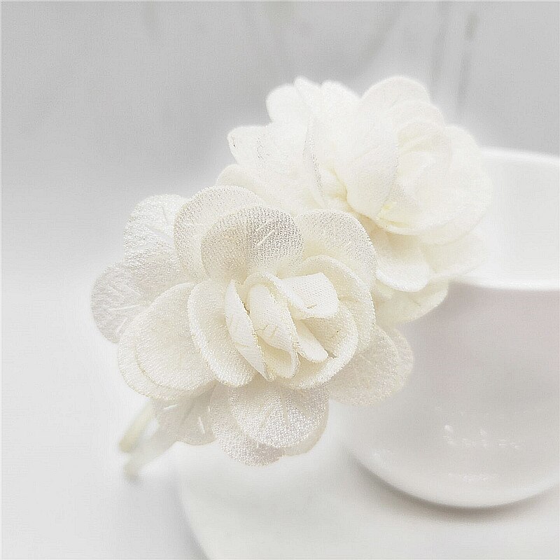 kinderen Bloem Hoofdband Hollow Effen Kleur Accessoires Gom Voor Haar hHair Band Meisjes Hoofdbanden: Beige