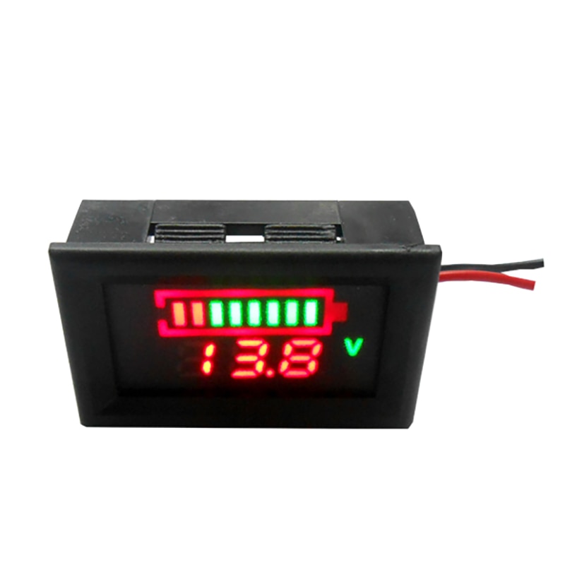12V Car Lead Acid Battery Charge Level Indicator Battery Tester Lithium Battery Capacity Meter LED Tester Voltmeter Dual Display