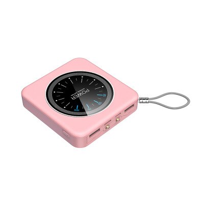 Mini Power Bank 30000mAh Portable Charging PowerBank 2 USB PowerBank External Battery Charger For smart phone: pink