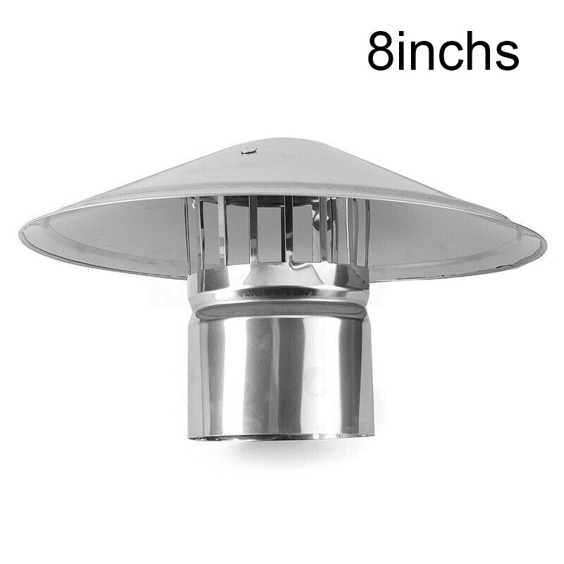 4/6/8 Inch Stove Pipe Chimney Cap Fireplaces Rain Hat Smokeware Zinc Alloy Mushroom-shaped: 8inchs