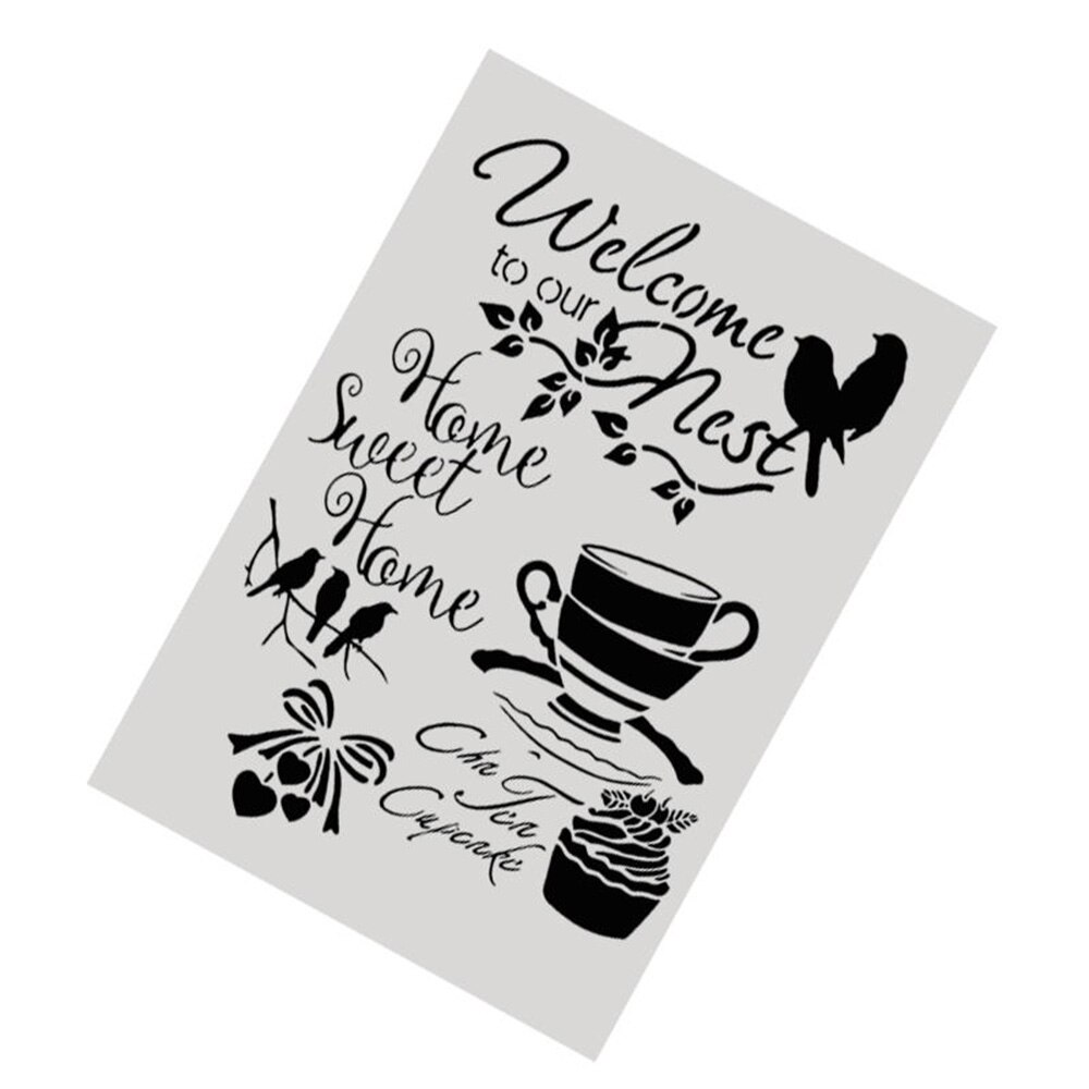 Welkom Gelaagdheid Stencils Voor Muren Schilderen Scrapbooking Stempel Album Decor Embossing Papieren Kaart Template Decoratie