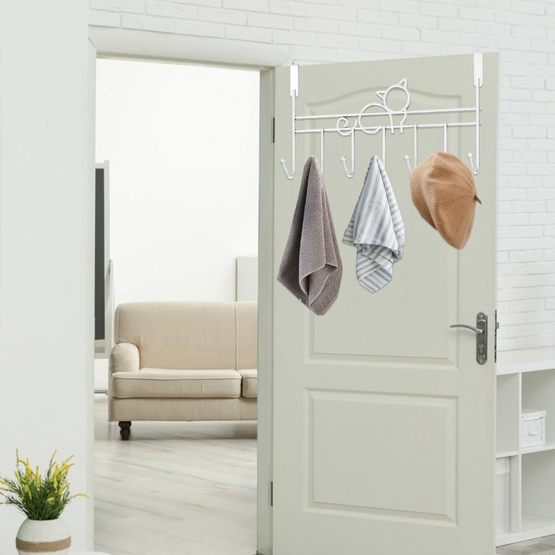 Hooks Over The Door Home Bathroom Organizer Rack Clothes Coat Hat Towel Hanger Bathroom Kitchen Accessories Holder Door Hang