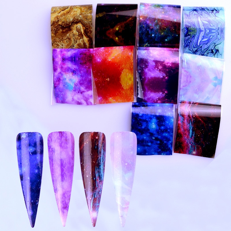 10pcs Nail Foil Polish Stickers Mix Flower Leopard Transfer Foil Nails Decal Sliders For Nail Art Decoration Xmas Designs