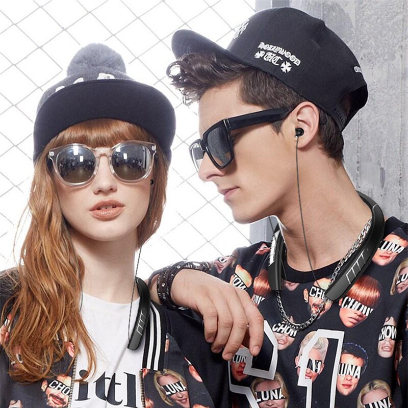 EARDECO 150 Hours Playback Bluetooth Earphone Wireless Headphones Bass Neckband Earphones Stereo Sport Retractable Headset Mic