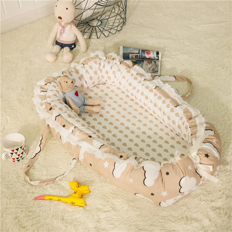 85*50cm Babynest Bett Tragbare Krippe Reise Bett Kleinkind Kleinkind Baumwolle Krippe Wiege Für Neugeborene Baby Kindergarten Tragetasche co Schläfer Bett: 12