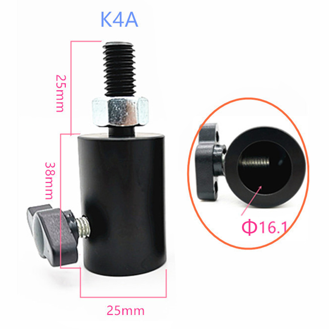 Tripod Light Stand Flat Head Converter to 1/4" 3/8" Screw Mount Adapter 16mm for Flash LED Monitor DSLR Photography Accessories: 3 8 25mm Type D