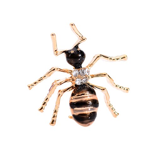 (Inklaring Verwerking) Elegante Dier Insect Broches Pins Bee Mier Flamingo Pauw Mannen Vrouwen Broche Voor Party: 11 black