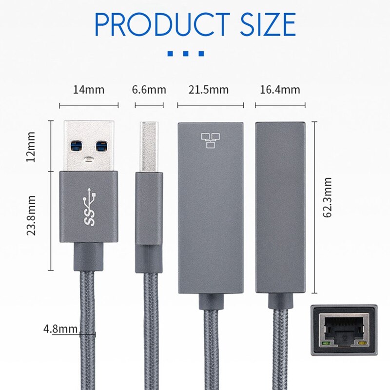 Driver-Gratis Network Adapter Usb 2.5G Ethernet Adapter USB3.0 Om RJ45 Lan Netwerk Adapter 2500Mbps Voor Computer