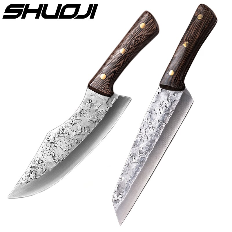 Forge Boning Knife Japanese Full Tang Handle Knife Handmade Steel Kitchen Boning Knives Chef Slicing Utility Santoku Cleaver: Type 1 and Type 2