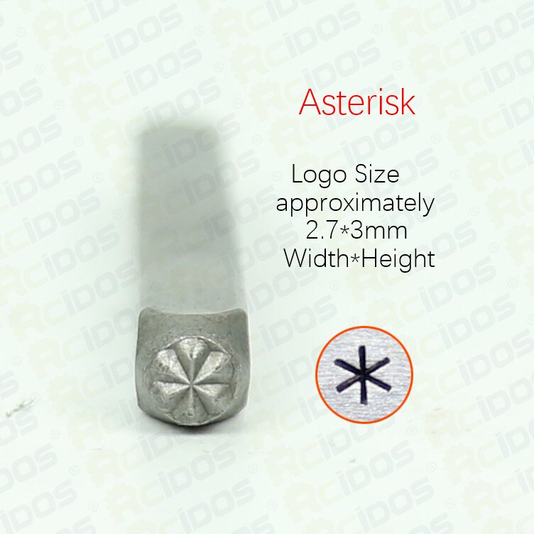 3Mm Dash/Asterisk/Plus-Minus/4Mm Slash Teken Symbolen Stalen Stempel Letters, metalen Sieraden Staal Woord Punch Stempel Seal: Asterisk sign