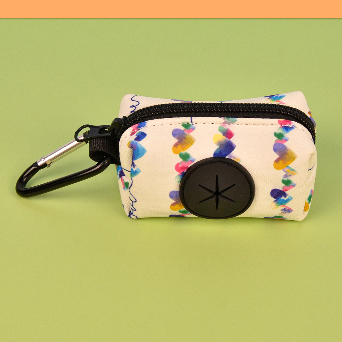 Support de sac de caca pour chien, imprimé arc-en-ciel, à la , pour fixation de laisse de chien (sans sac de caca ni laisse): WHITE