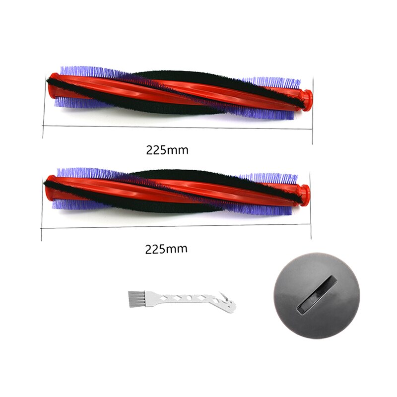 2pcs 185/225mm Roller Brush Kit Bar For DYSON V6 brush DC59 DC62 SV073 SV03 Vacuum Cleaner Attachment BrushRoll End Cap Cover: 225 with end cap