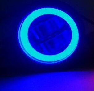 EURS 3inch LED Headlights DRL Angel eyes Spotlight Accessories headlamp 20W LED Motorcycle Spot 2000lm Halo Ring White Red Blue: Round blue