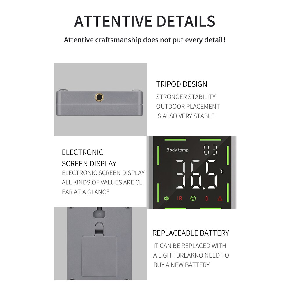 Digital Thermometer Non-contact Thermometer IR Infrared Sensor Forehead Thermometer Temperature Measurement for Body