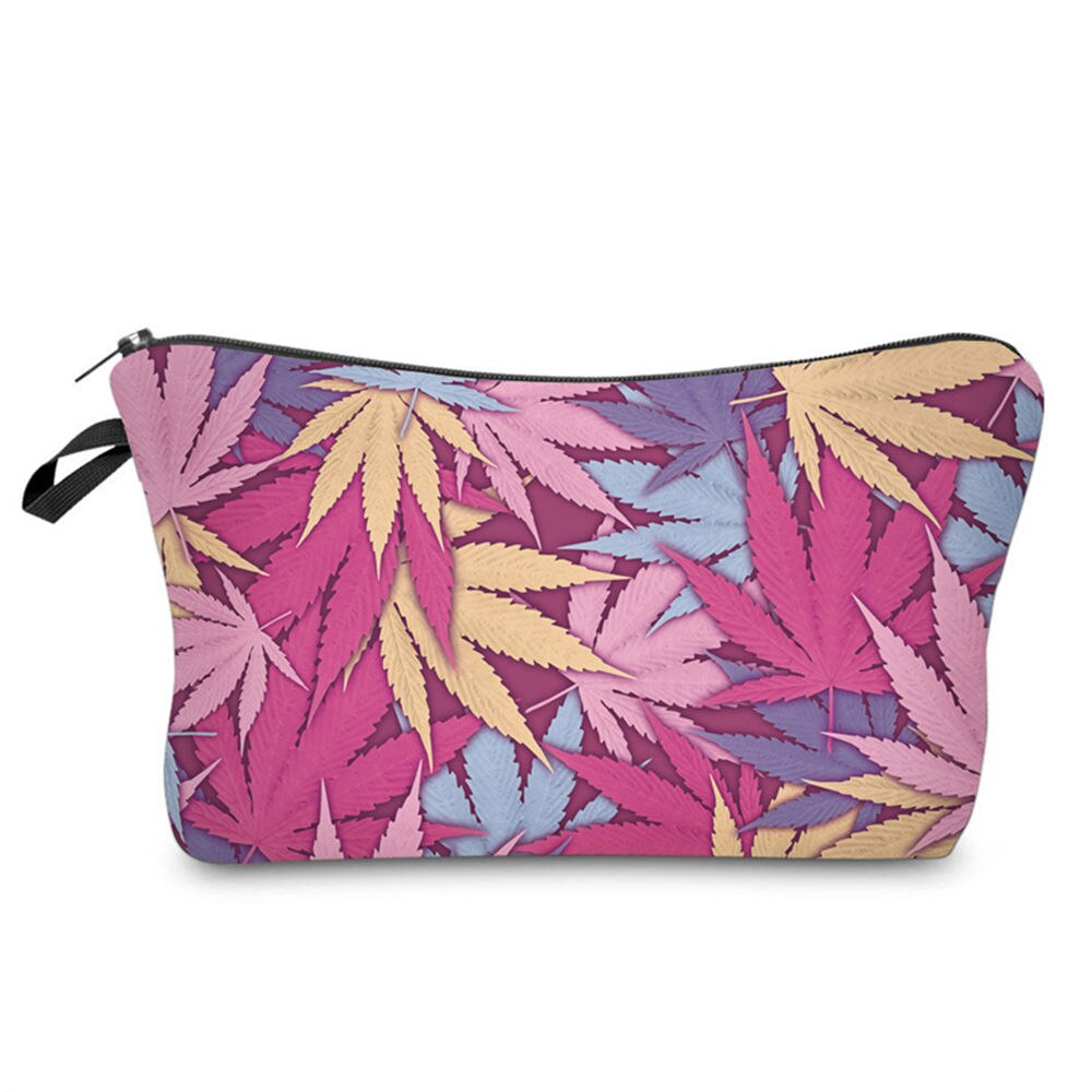 GABWE Style Tropical palmier vert feuilles imprimé frais sac de maquillage cosmétique pour les femmes Kosmetyczka Neceser Maquillaje: 48
