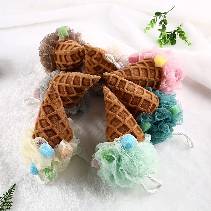 Mesh Spons Bal Ijs Patroon Body Scrub Reiniging Spons Badproducten 1 Pcs