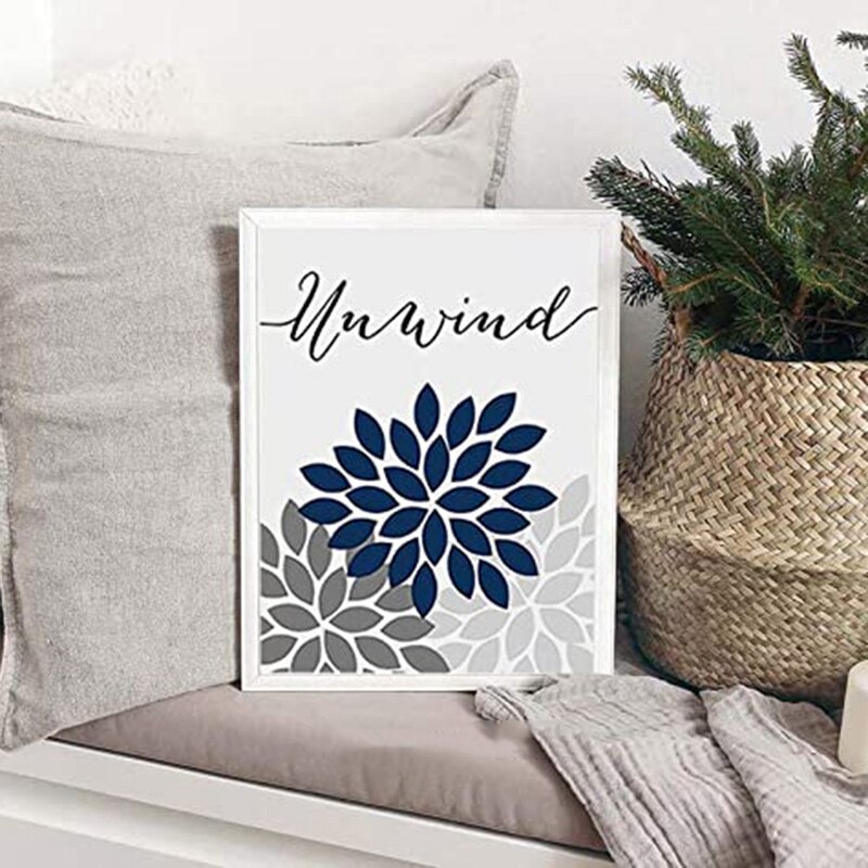 4Pcs Relax Soak Unwind Breathe Bathroom Wall Decor, Bathroom Wall Art, Farmhouse Bathroom Decor, Bathroom Decor Wall Art