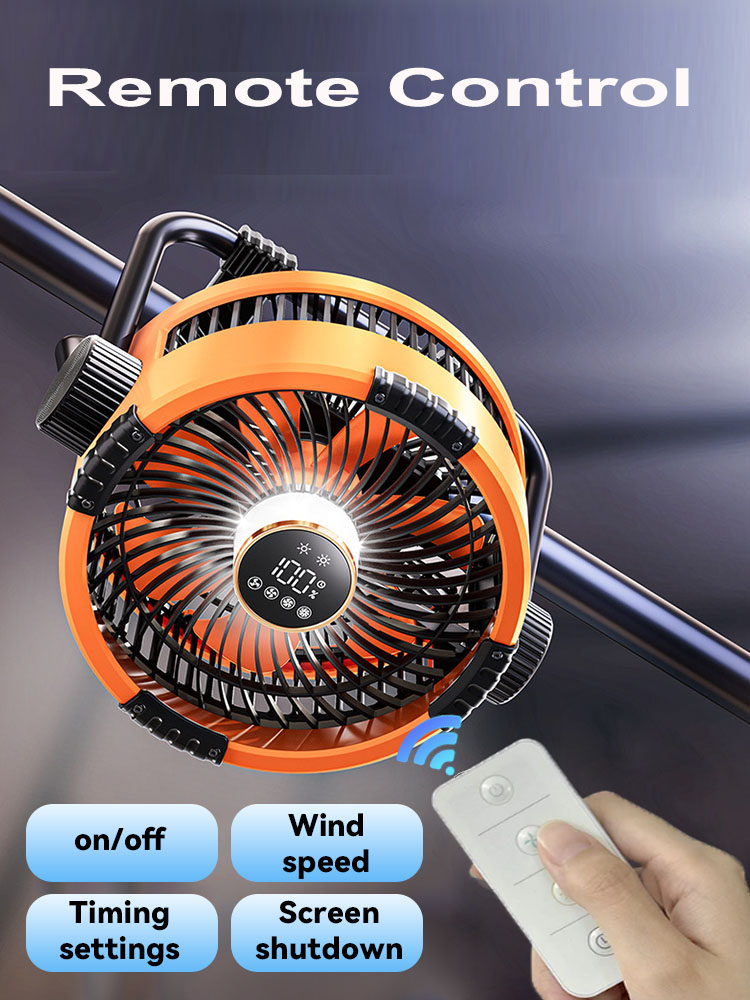 Campingventilator 20000 mah oplaadbare draagbare ventilator luchtcirculator 4 snelheidsinstellingen & 360 ° rotatie draadloze tent plafondventilator