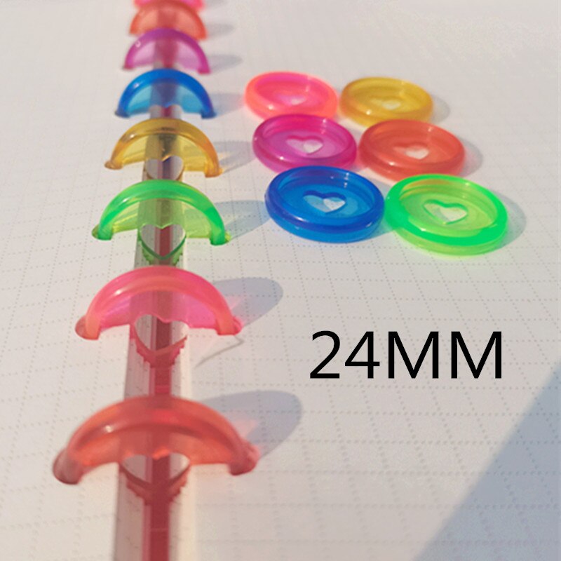 Anillos de encuadernación de plástico, botón de encuadernación de hojas sueltas de amor, Agujero De Seta, bricolaje, botón de encuadernación de anillo de libro de hojas sueltas, 30pcs24mm