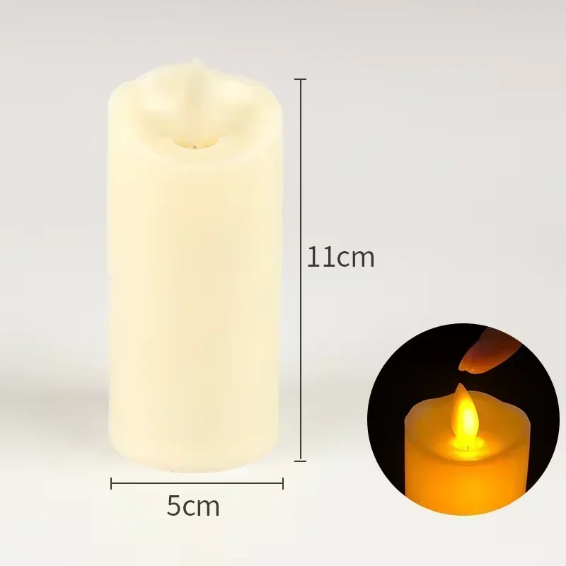 LED-vlamloze kaars Kerstmis met batterij flikkerende schakelaar Theelichtjes Bruiloft Home Decor Kaars Nachtlampje op batterijen: RGB / Dark Gray