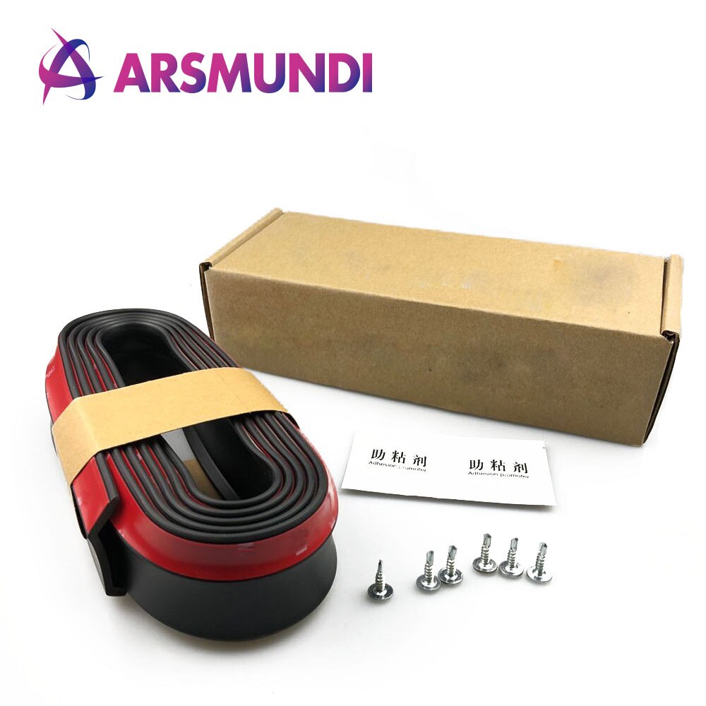 Rubber Soft Black bumper Strip Car 60mm Width 2.5m length Exterior Front Bumper Lip Kit Car bumper Strip with blots and sitcker