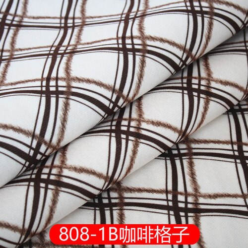 Wide 57" Short Pile Velour Printed Velvet Upholstery Sofa Fabric By the Yard Plaid Pastoral Cloth Diy Pillow Case Material: 1B