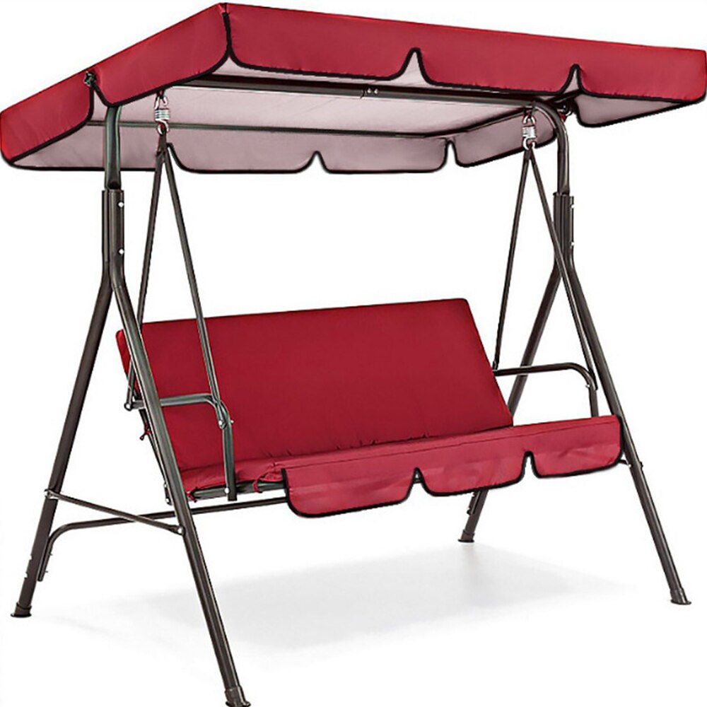 Swing Chair Cover Outdoor Garden Patio Swing Chair Seat and Top Cover Sunshade Canopy Waterproof Replacement Chair Awning: Red