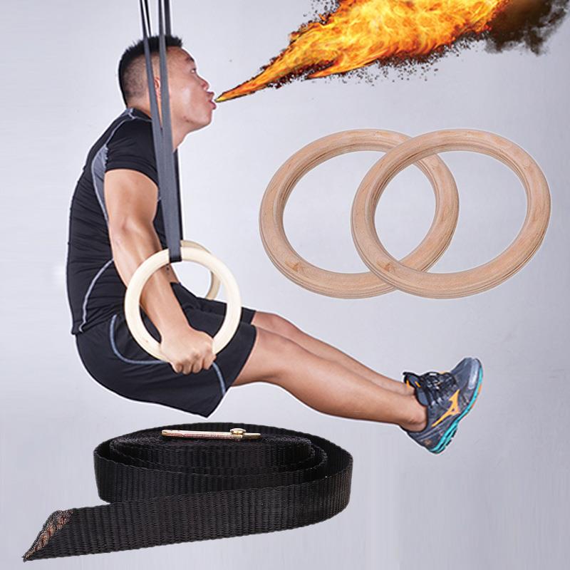 Gymnastic Ring Fitness Wooden Fitness Rings Exercise Exercise