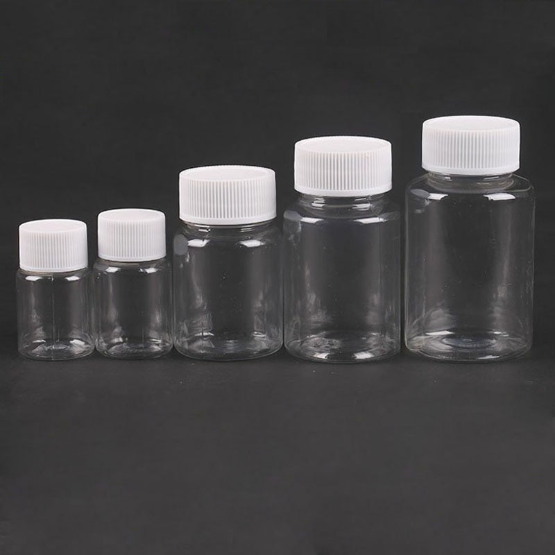 Botellas de plástico PET vacías de 15ml/20ml/30ml/100ml, botellas de sellado sólidas, frasco de medicina en polvo, envase de frasco de embalaje de reactivo 50 Uds.