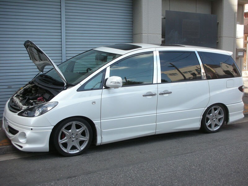 for 2000-2006 Toyota ESTIMA ACR30 Mini Van Front Hood Bonnet Gas Struts Lift Support Shock Damper Carbon Fiber