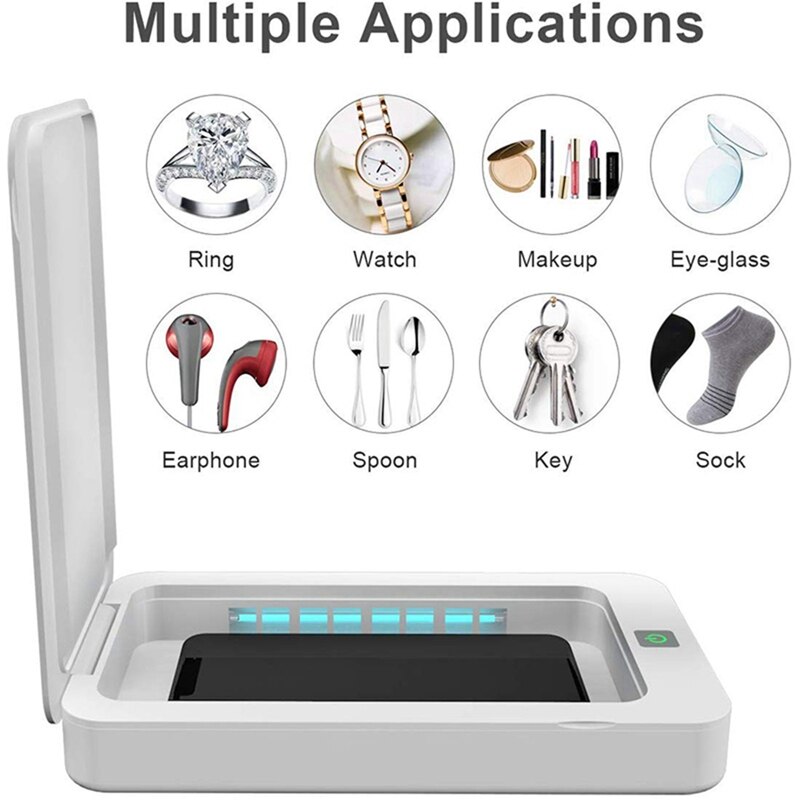 UV Smart Phone Cleaner, Portable Phone Cleaner, Aroma Cleaner, iPhone Cleaner Box with USB Charging Function (For IOS Android Ph