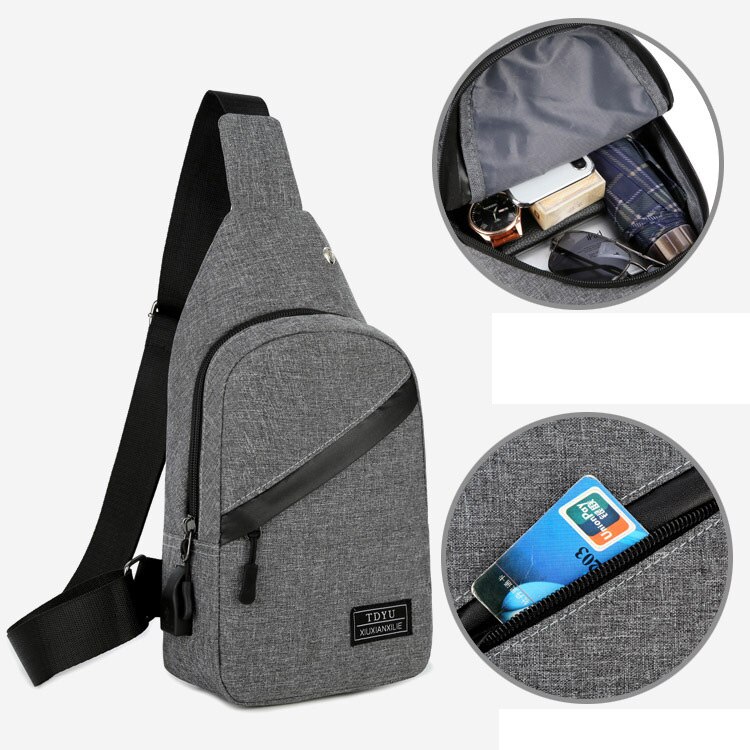 Mannen Crossbody tas mannen Borst tassen Casual Heren schoudertas holster Mannelijke Schoudertas USB Opladen Tassen Mannen Anti Diefstal borst Pakken