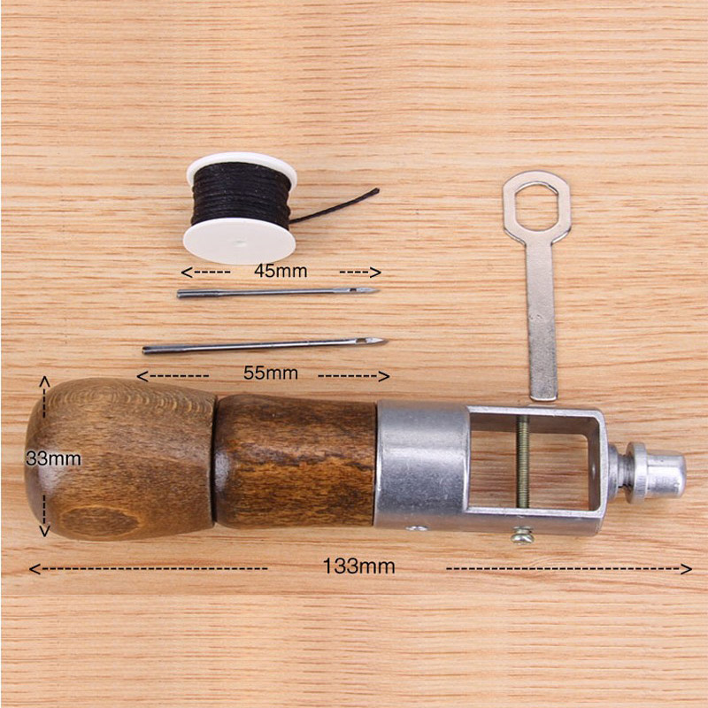 Leathercraft Sewing Stitching Awl Needle Tool Kit Handwork DIY Leather Shoe Repair Purses Wallets Clothes Craft Supplies Thread