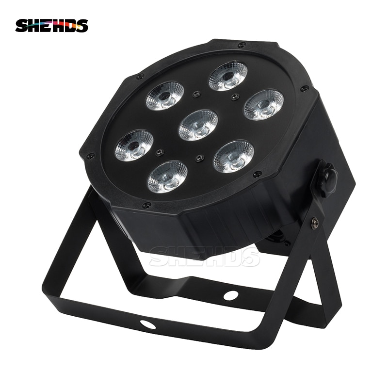 SHEHDS LED 7x12W RGBW lumière Par avec DMX512 IN/OUT et puissance IN & OUT pour DJ Stages discothèques hôtels Disco fête d'anniversaire de famille