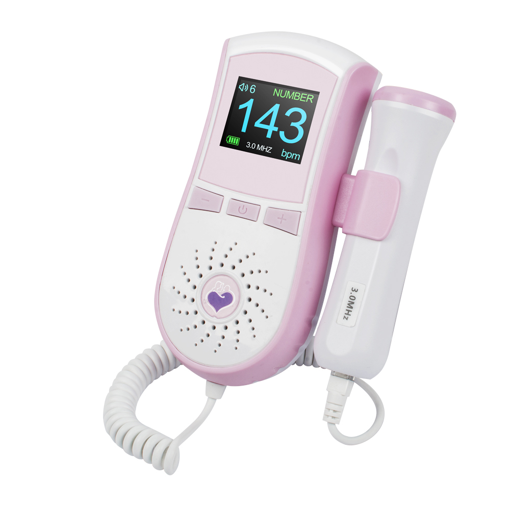 3MHz Probe Dual Interface Display Lcd-kleurenscherm Draagbare Pocket Foetale Doppler Prenatale Hart Baby Heart Monitor: Violet